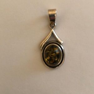 Green amber pendant